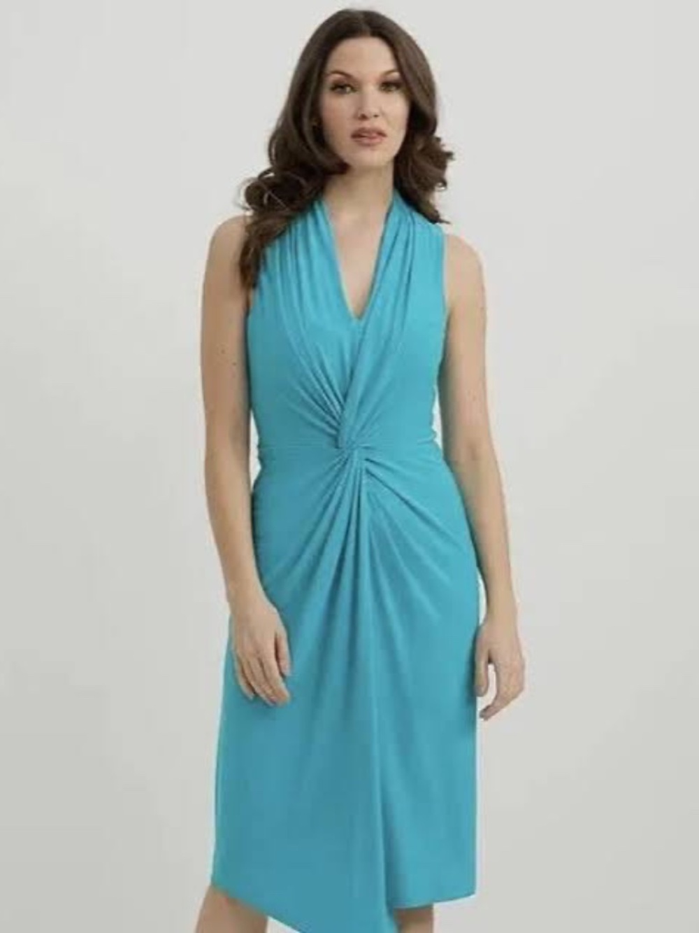 DVF Turquoise Draped Shift Dress Excellent Condition